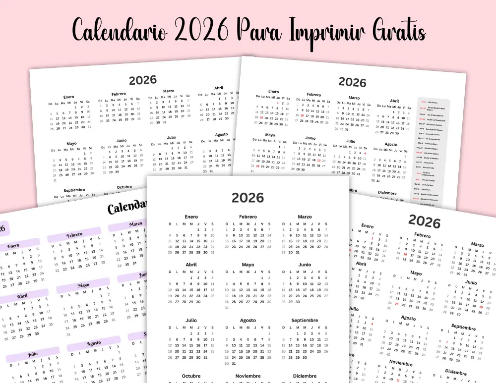 Calendario 2026 Para Imprimir Gratis