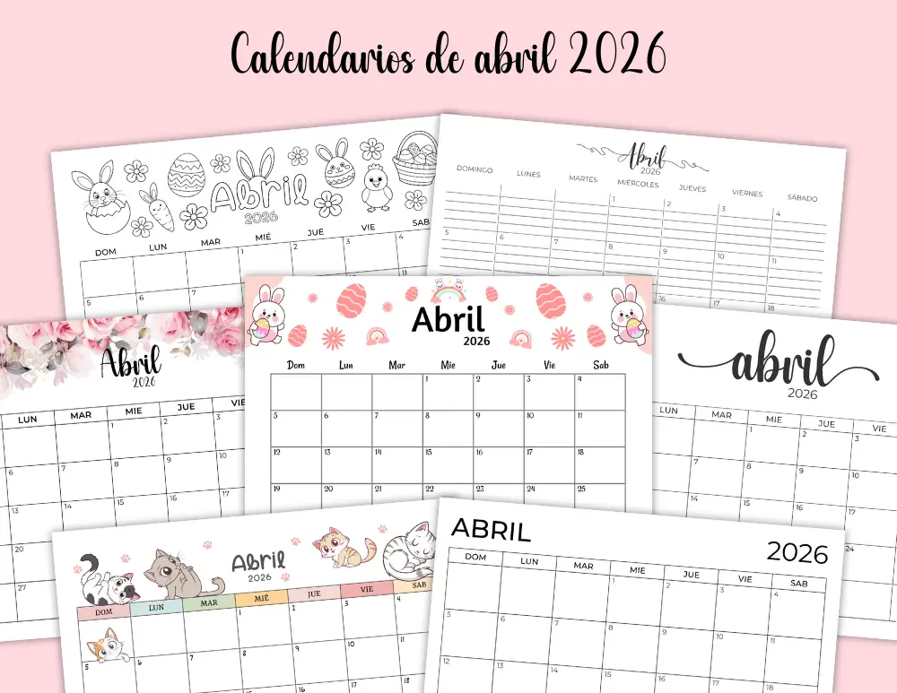 Calendario 2026 abril