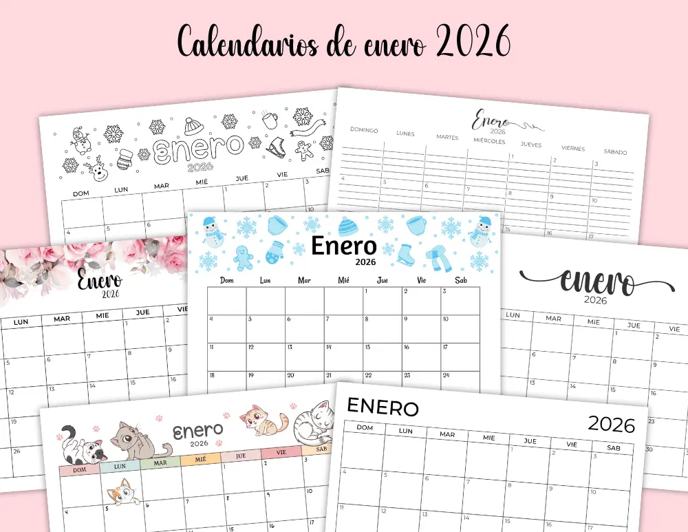 Plantillas de calendarios de enero de 2026