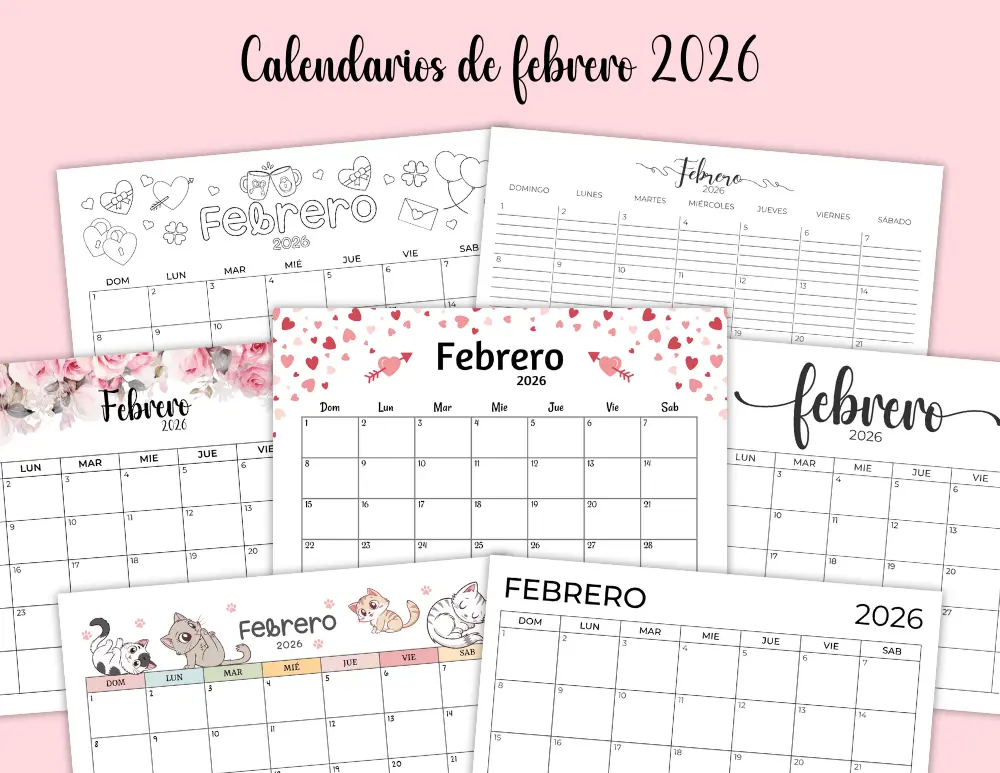 Plantillas de calendarios de febrero de 2026