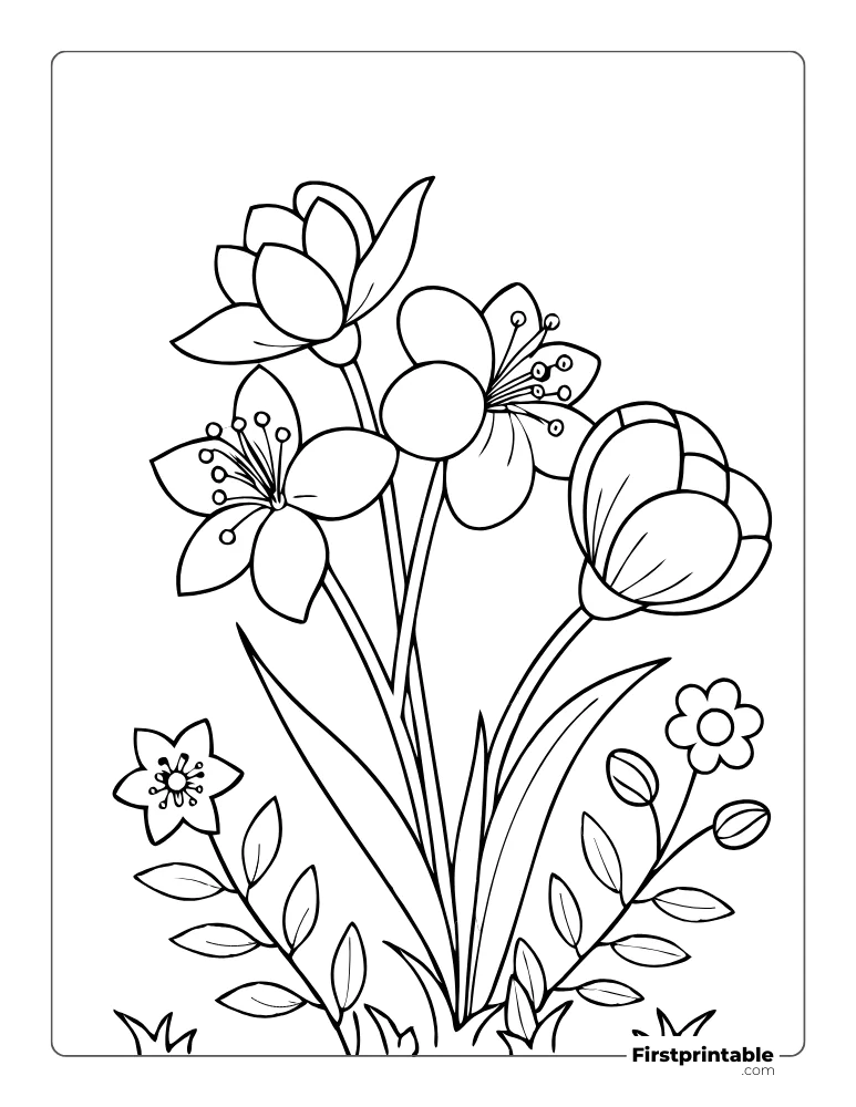 Color the Blooming Lilies for Kids