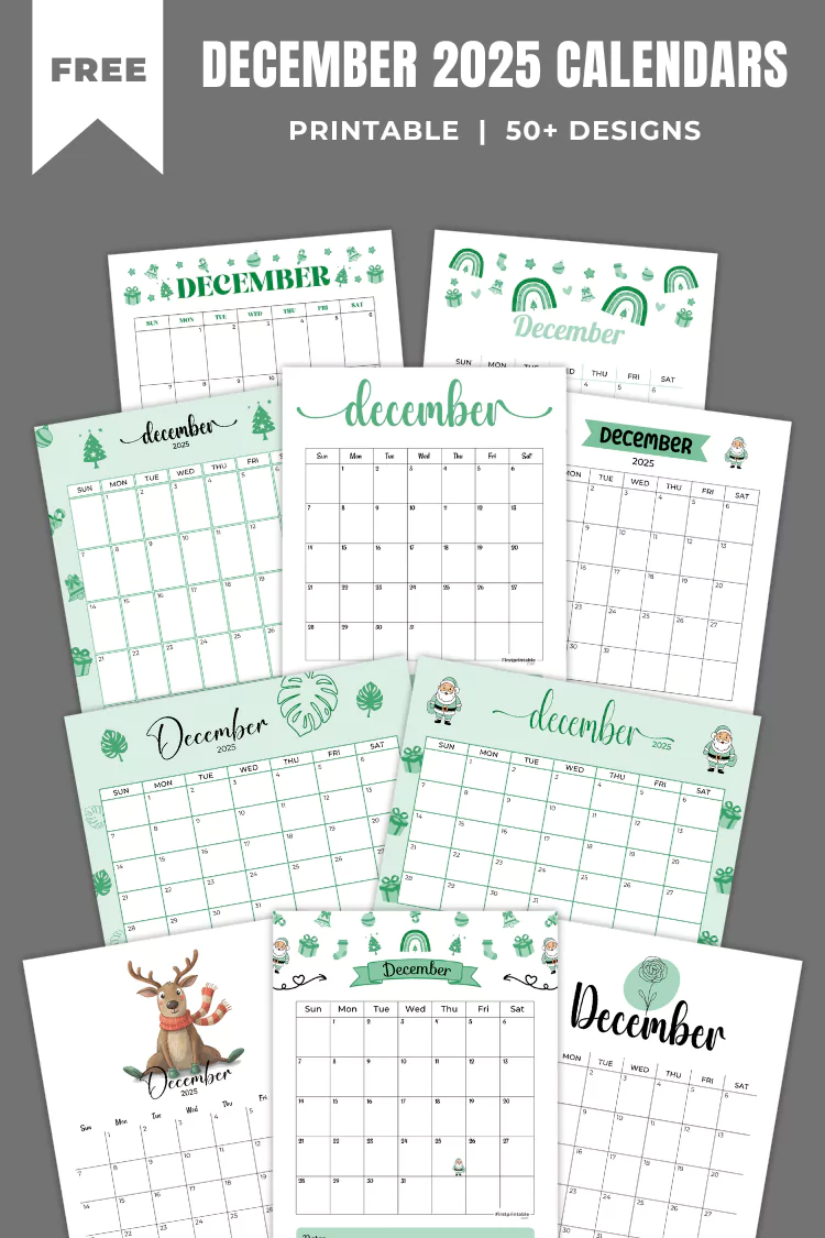 December 2025 Calendars | 40 Free Printable PDF