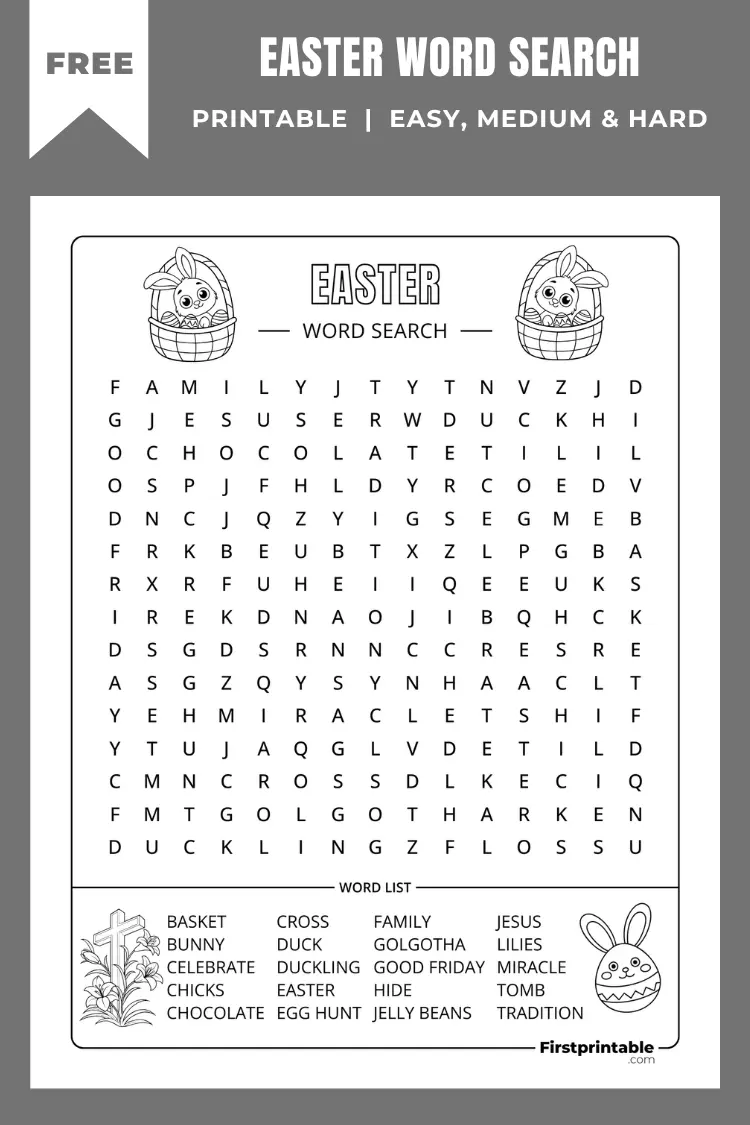 Free Printable Easter Word Search