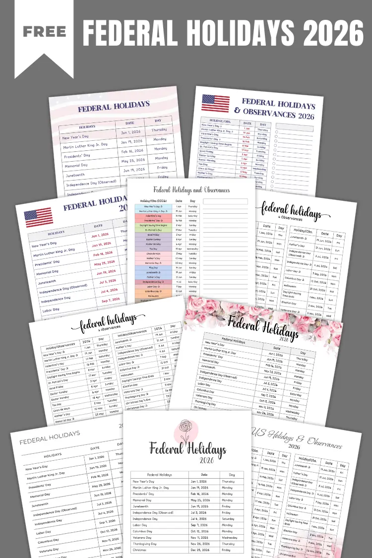 2026 Federal Holidays