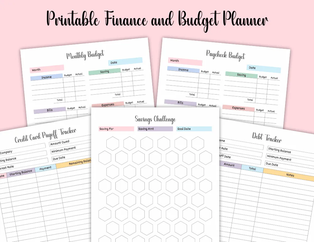 Free Printable Finance and Budget Planner