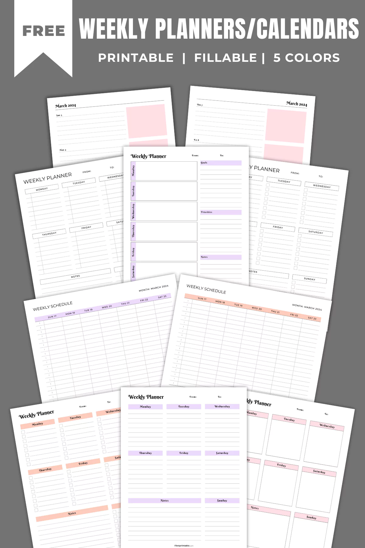 Weekly Calendars