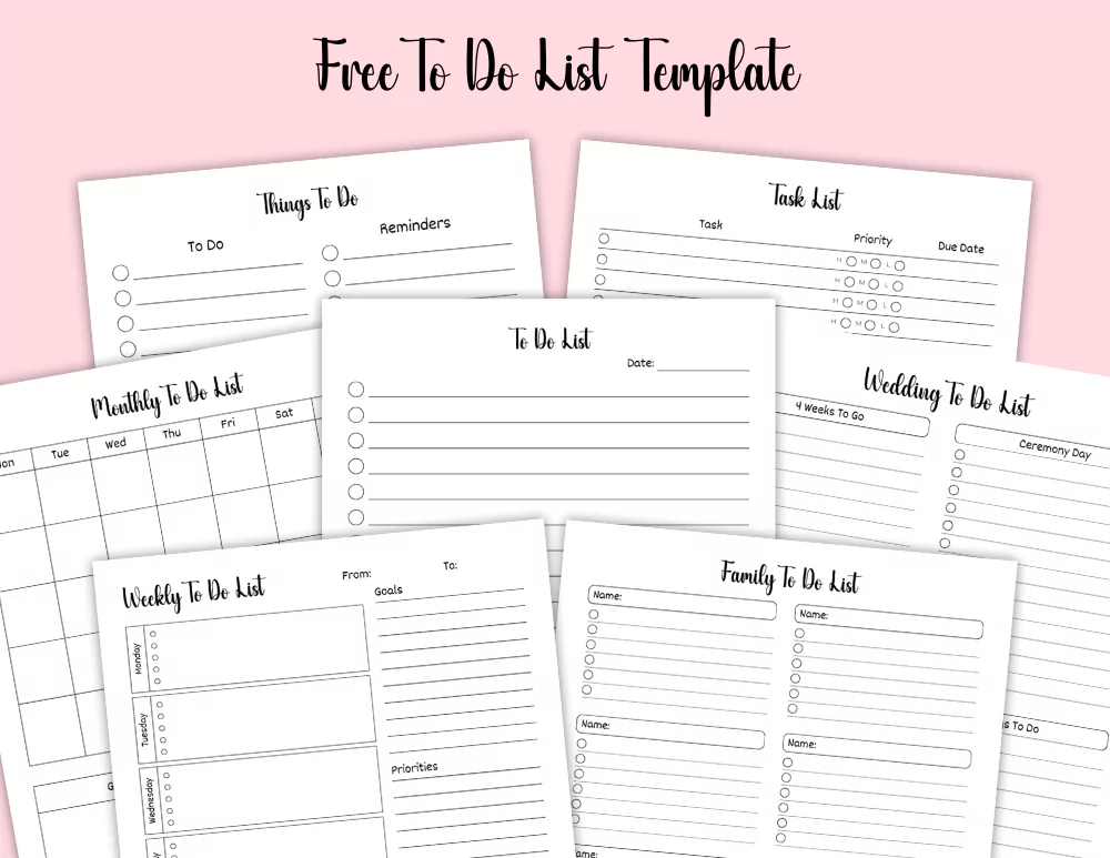 Free To Do List Template