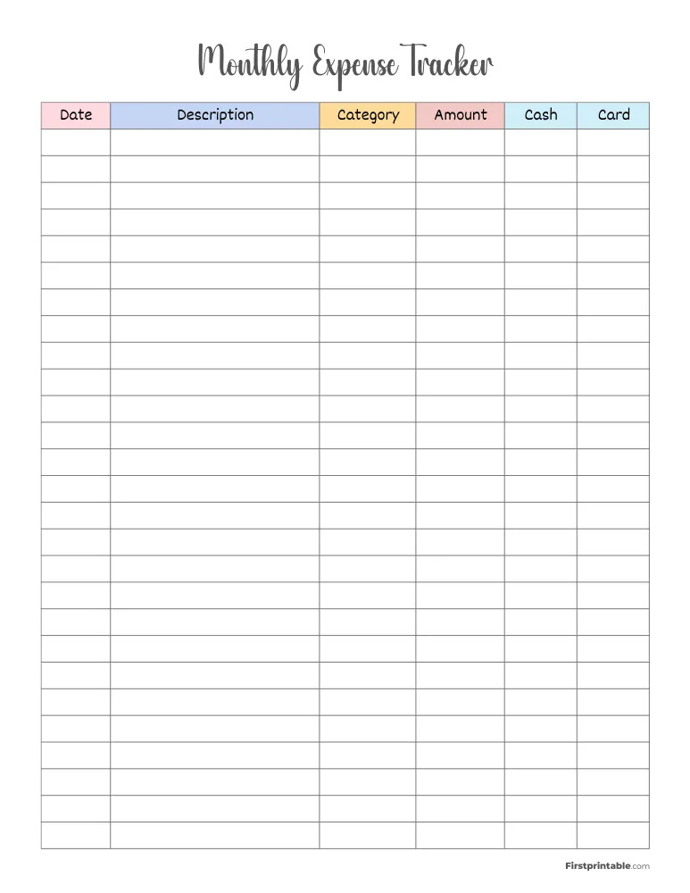 Monthly Expense Tracker