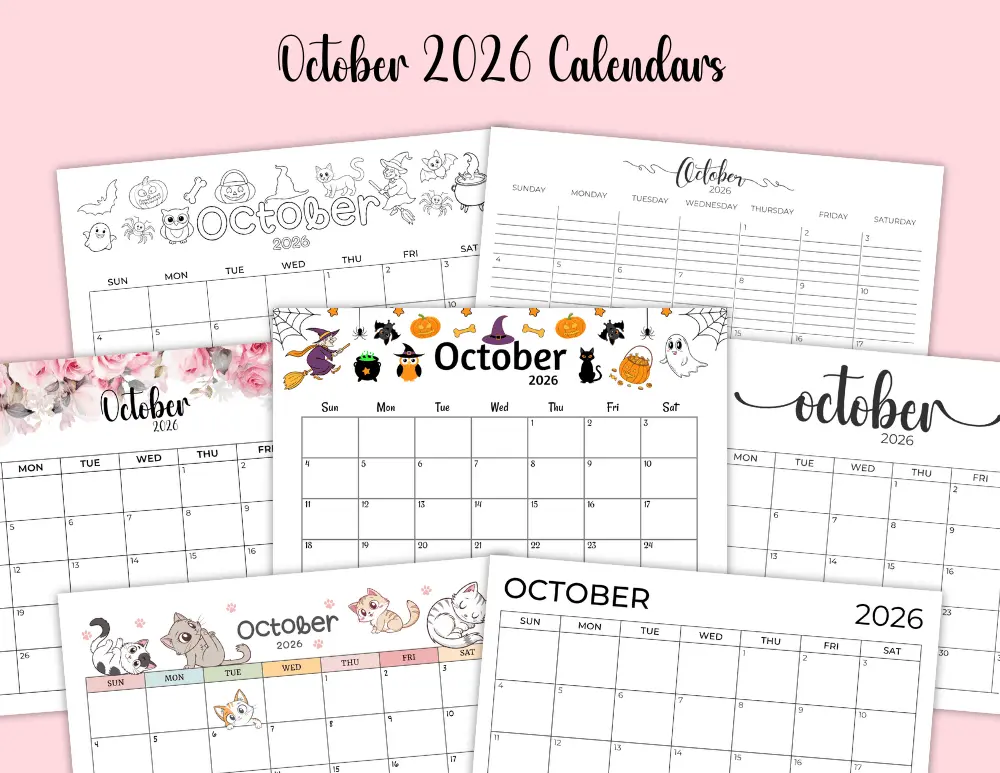 October 2026 Calendar Templates