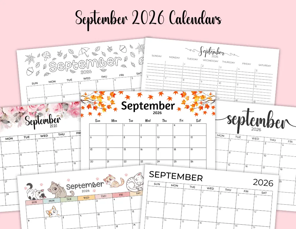 September 2026 Calendar Templates