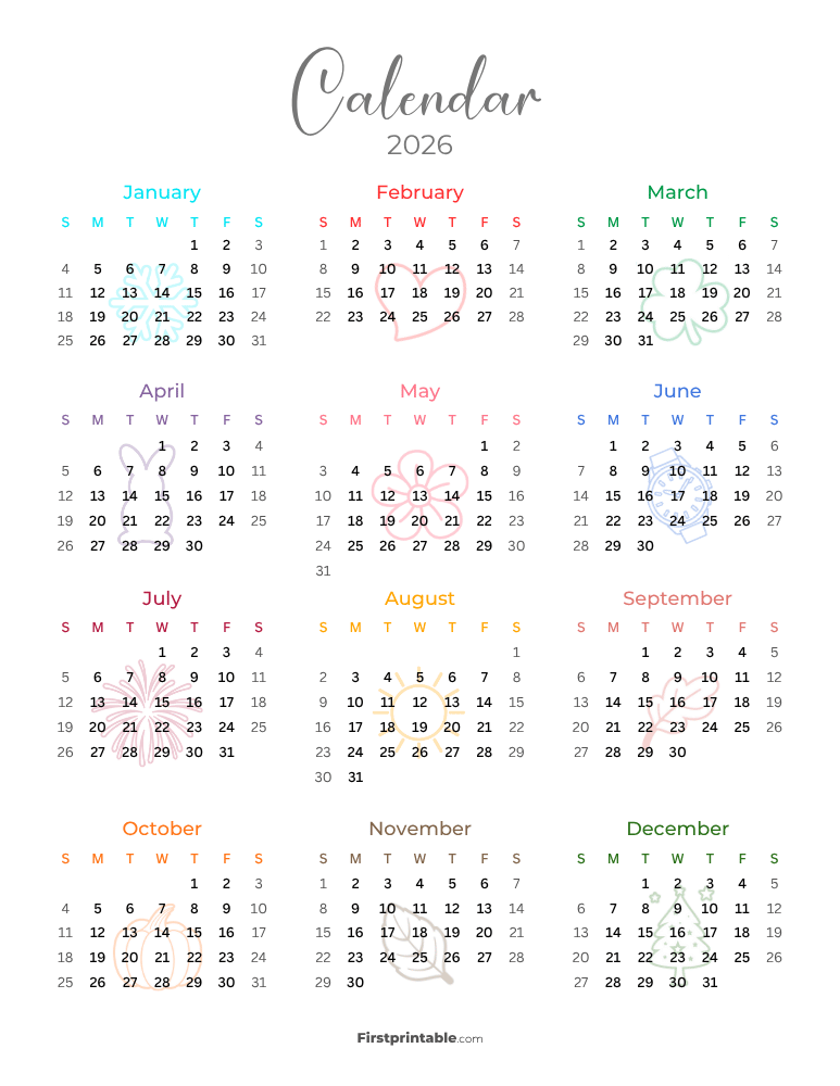 Printable Calendar 2026 Template 06