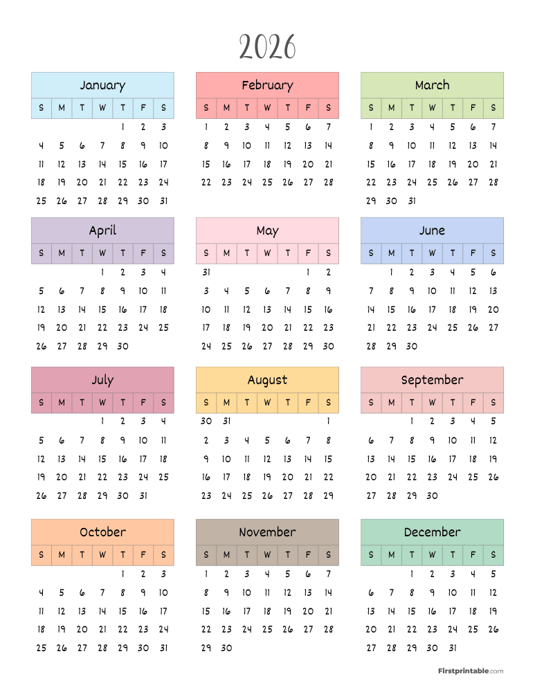 Printable Calendar 2026 Template 17