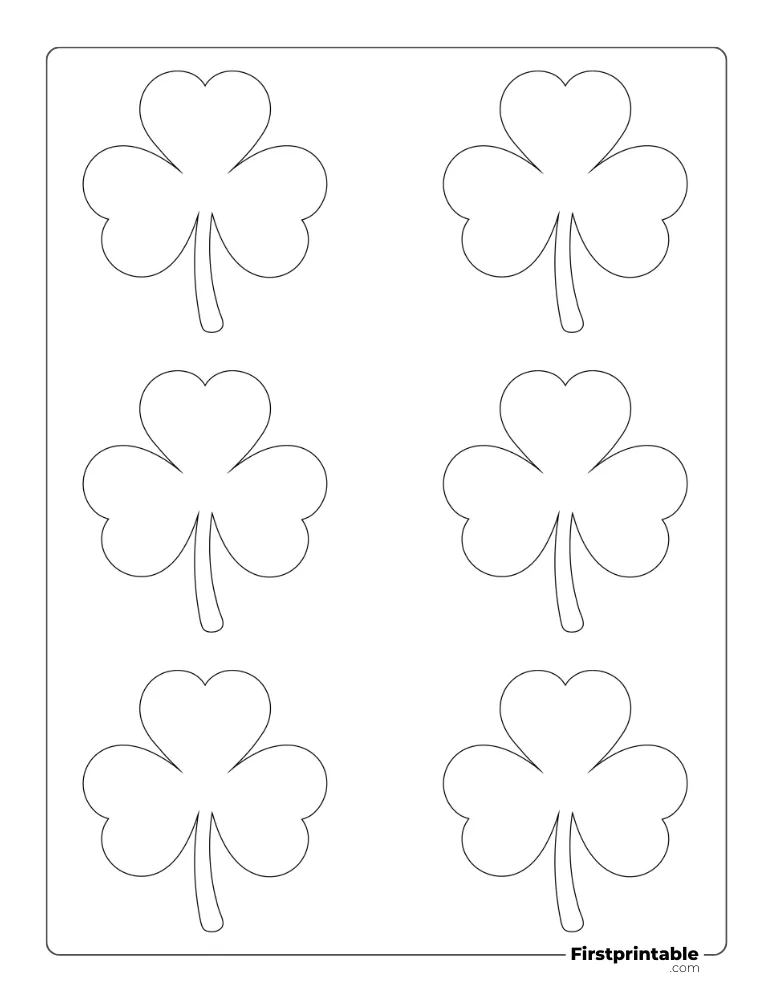 Shamrock Template - 3 Leaf - Small Outline