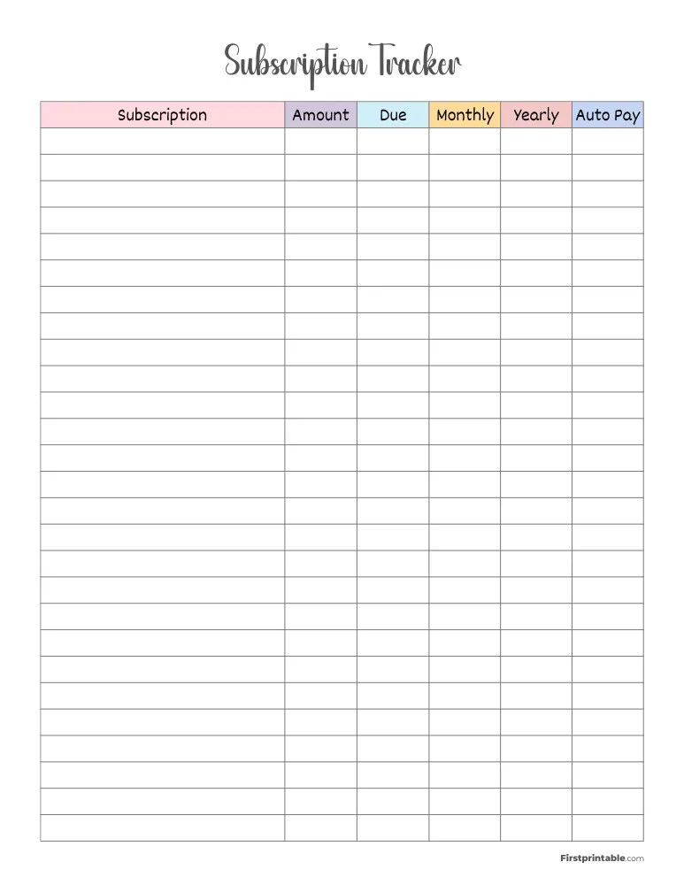 Subcription Tracker