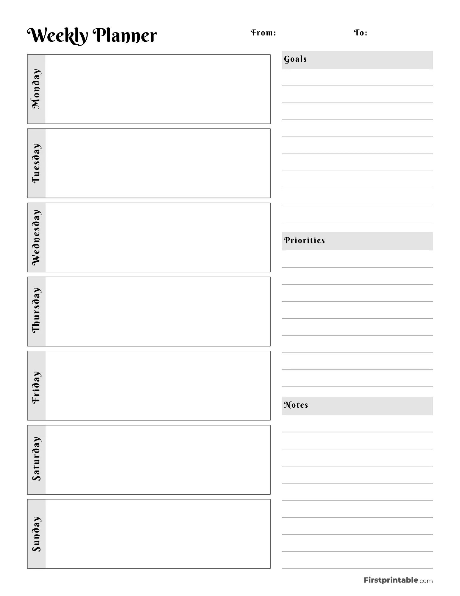 Undated Aesthetic Weekly Planner 07