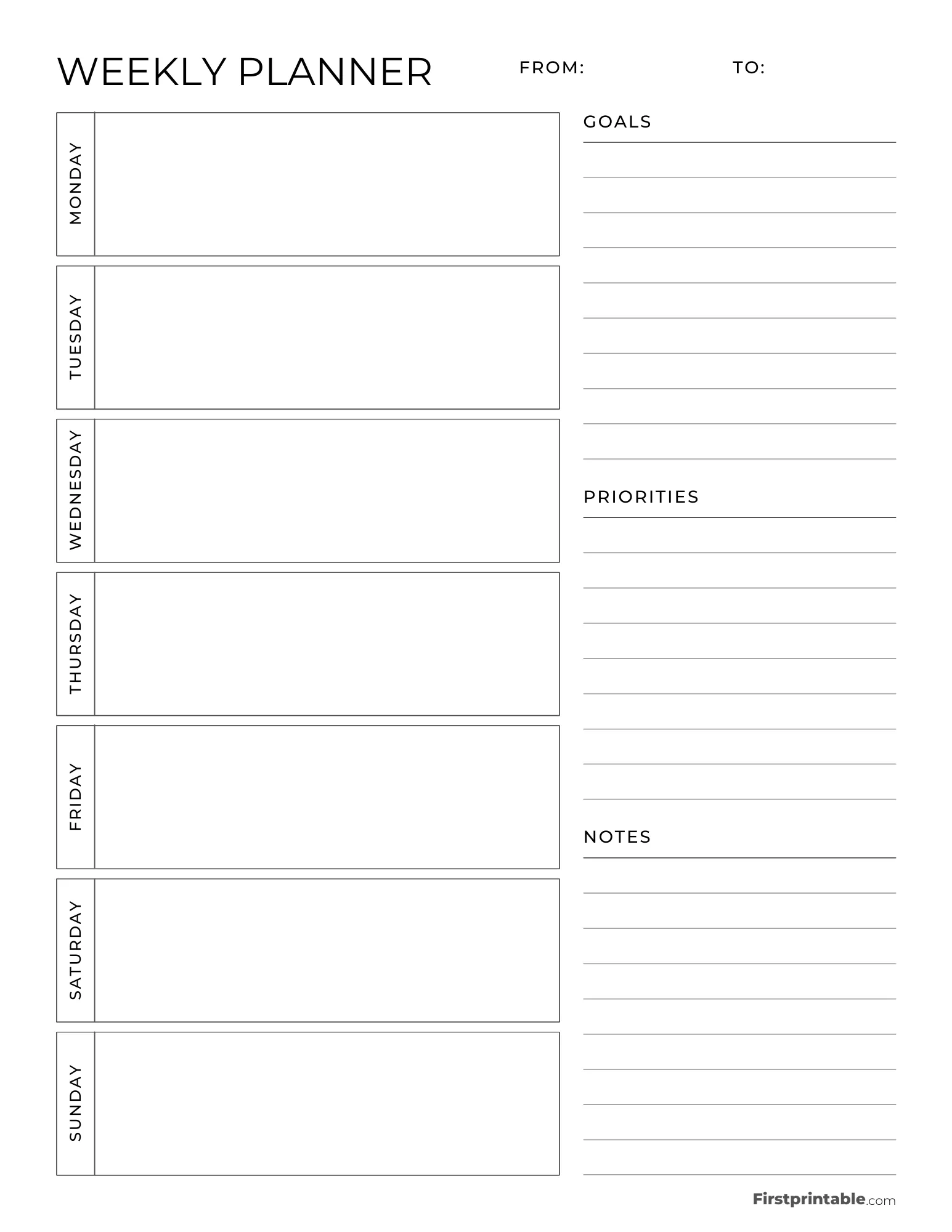 Undated Weekly Planner 01