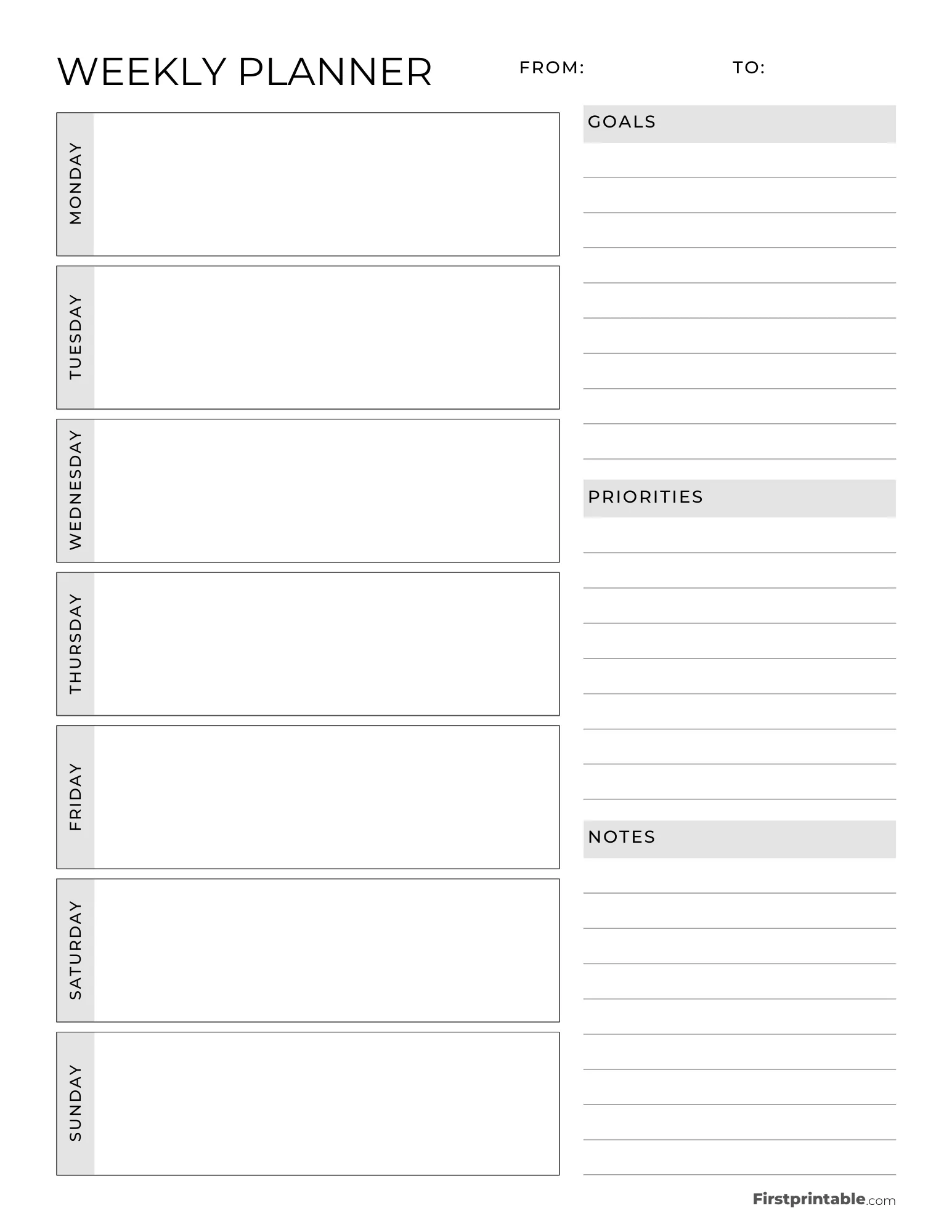 Undated Weekly Planner 02